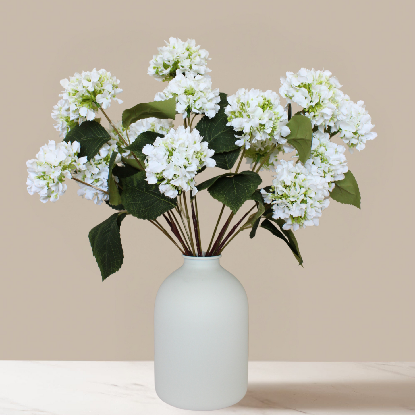 Real Touch Hydrangea Flowers 5 Stems (15 Heads) Artificial, Small Faux Hydrangea Flowers with Stems For Table Decor, Mini Silk Floral Arrangements Bouquet, Hortensias Artificiales, Snowball Viburnum