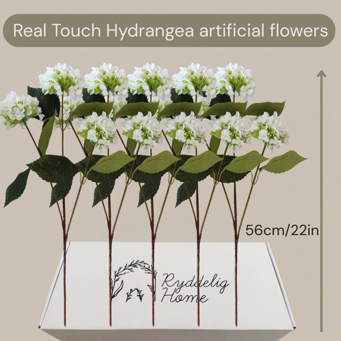 Real Touch Hydrangea Flowers 5 Stems (15 Heads) Artificial, Small Faux Hydrangea Flowers with Stems For Table Decor, Mini Silk Floral Arrangements Bouquet, Hortensias Artificiales, Snowball Viburnum