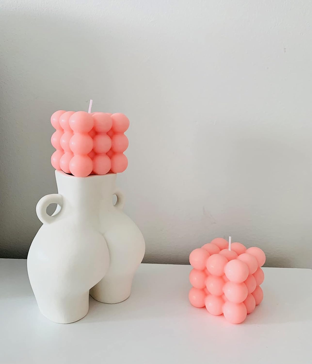 1pcs Bubble Candle Cute Pink Scented Candles Soy Candle Rose, Room Decor Boho Decor Living Room Bedroom for Danish Pastel Aesthetic Style